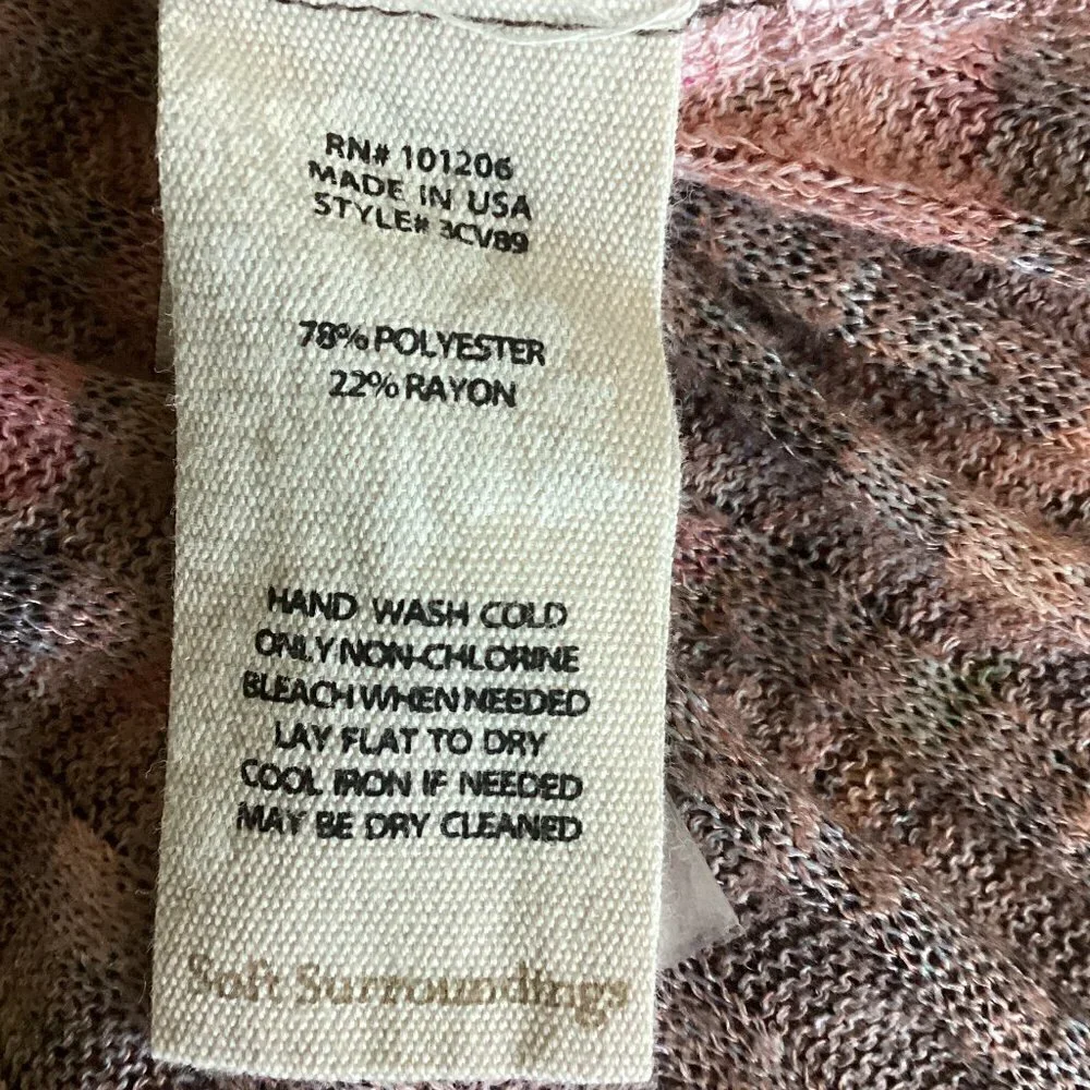 Soft Surroundings Ribbed Knit Floral Swing Tunic Top Sz PM 112E - Picture 8 of 8